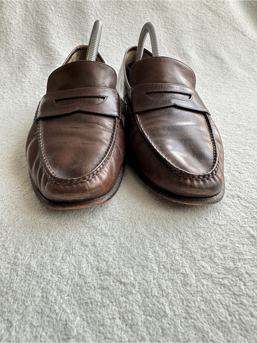 Salvatore Ferragamo Men’s Brown Leather Penny Loafers SZ 8 - Picture 4 of 10